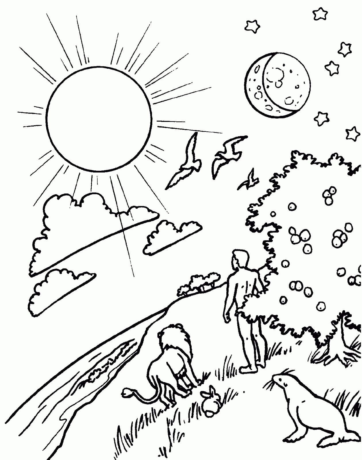 1260x1600 Drawing Creation Story Coloring ~ Child Coloring