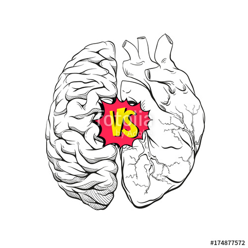 500x500 Versus Letters Human Brain Right And Left Hemisphere And Heart