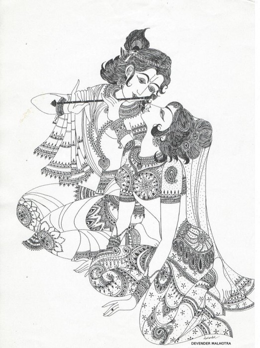 523x700 Sketch Of Lord Krishna And Radha Sketches Lord