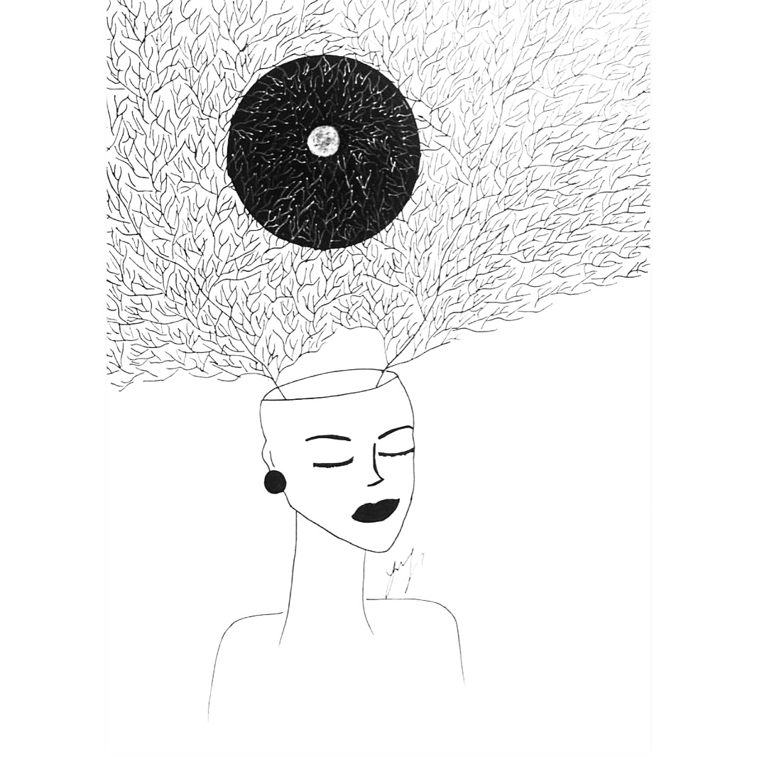 1066x1066 Illustration Creative Art Think Draw Black And White