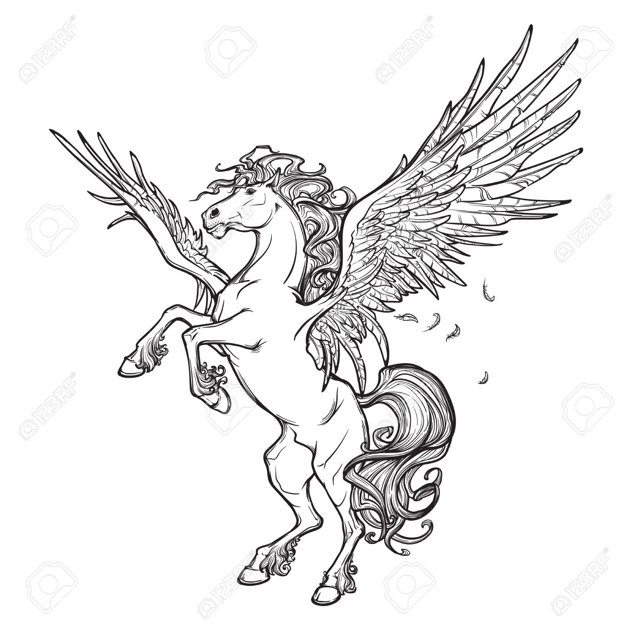 1300x1300 Pegasus Greek Mythological Creature. Legendary Beast Concept