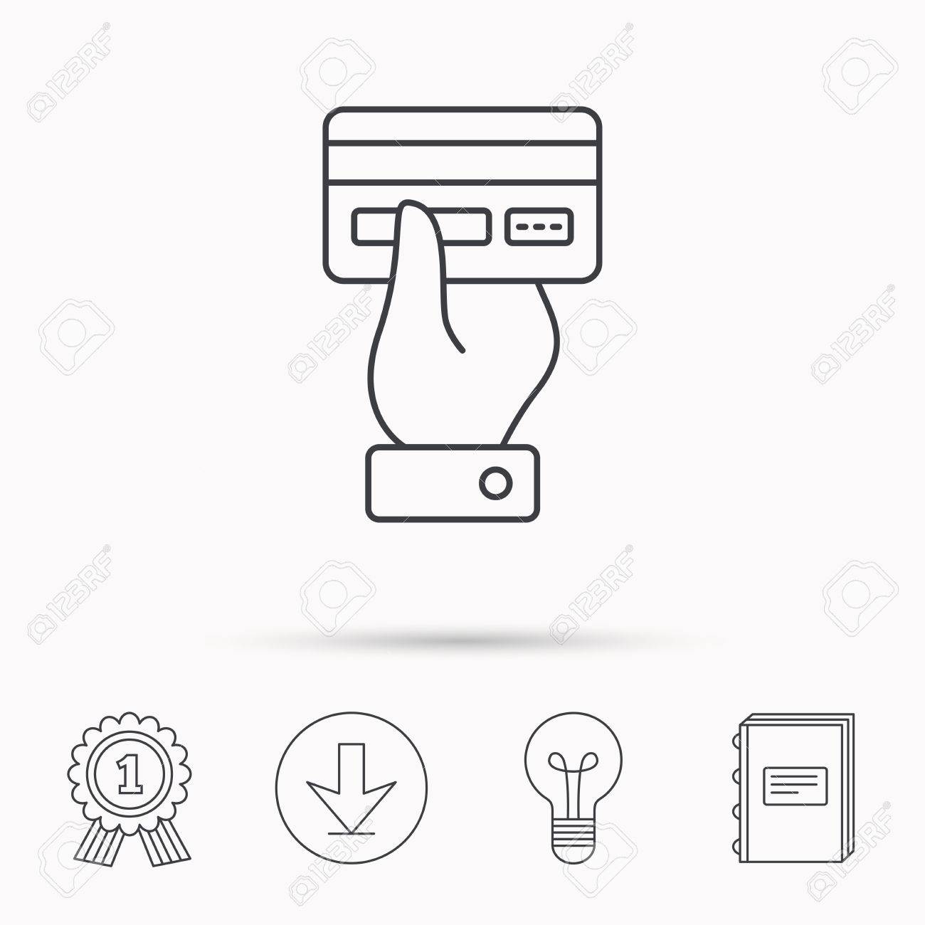 1300x1300 Credit Card Icon. Giving Hand Sign. Cashless Paying Or Buying