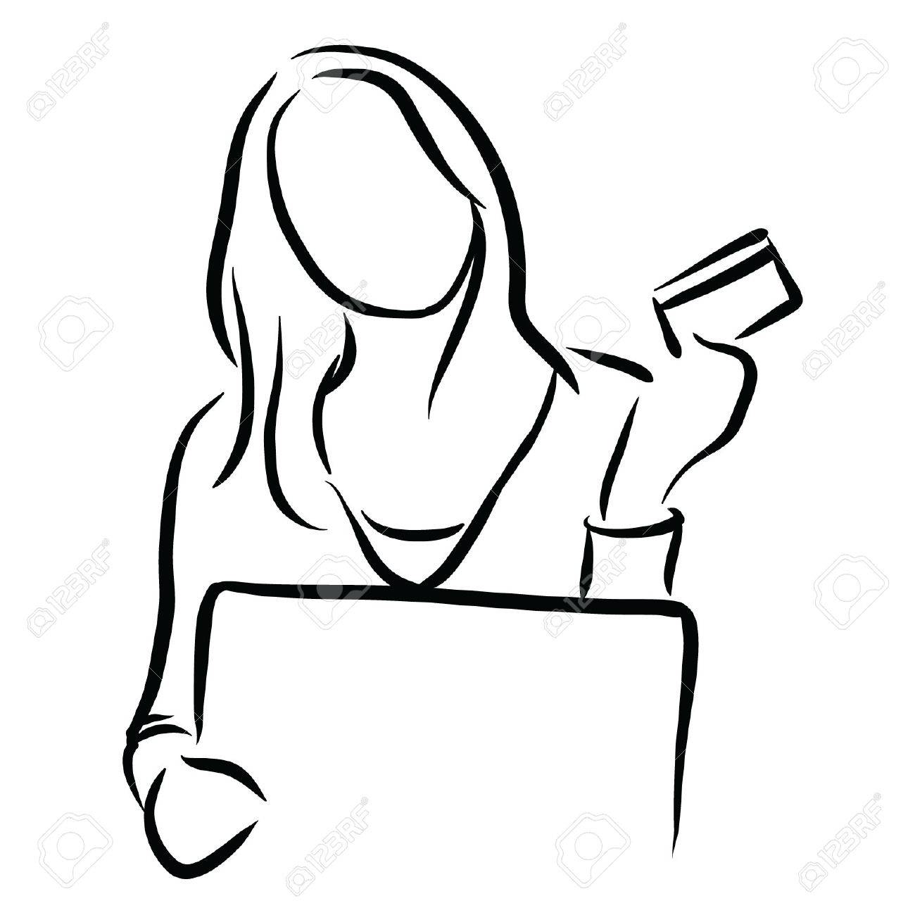 1300x1300 Woman Credit Card On A Computer Royalty Free Cliparts, Vectors