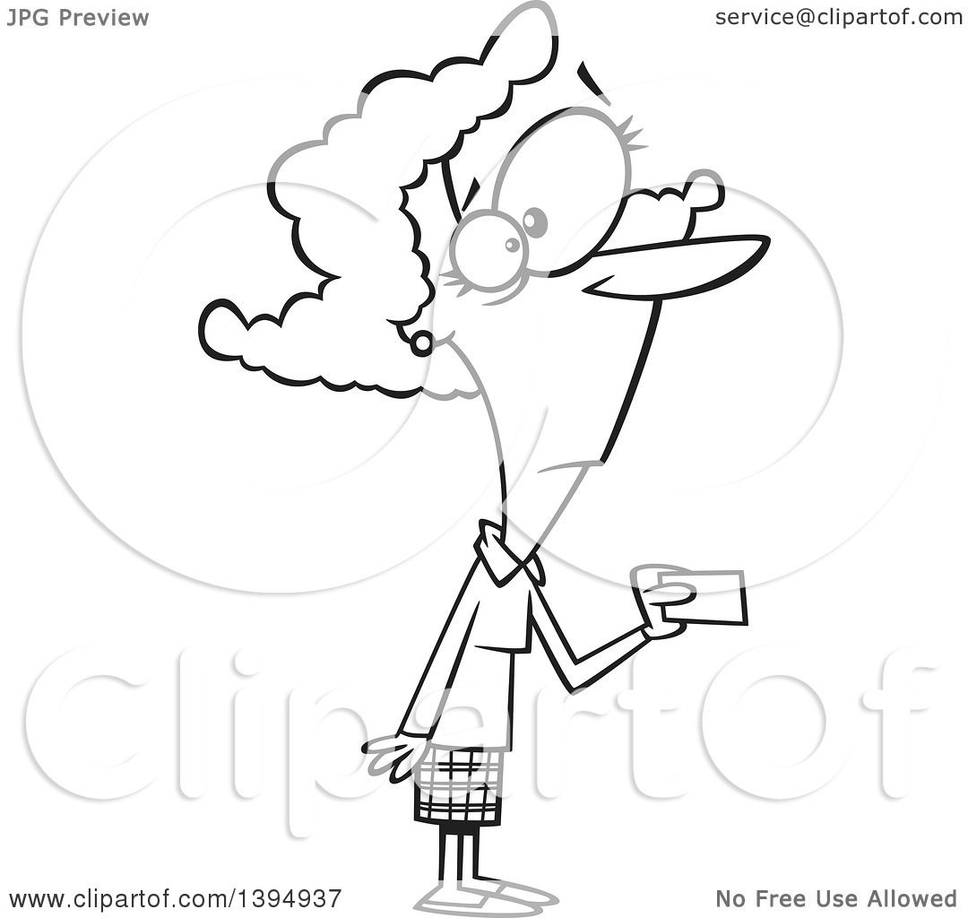 1080x1024 Clipart Of A Cartoon Black And White Woman Making A Purchase