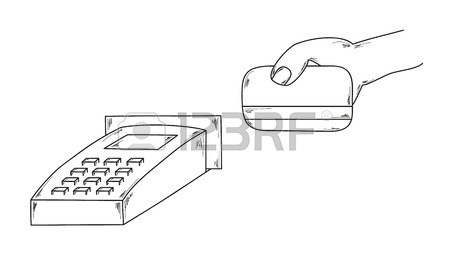450x262 Vector, Sketch Of The Credit Card Payment Royalty Free Cliparts