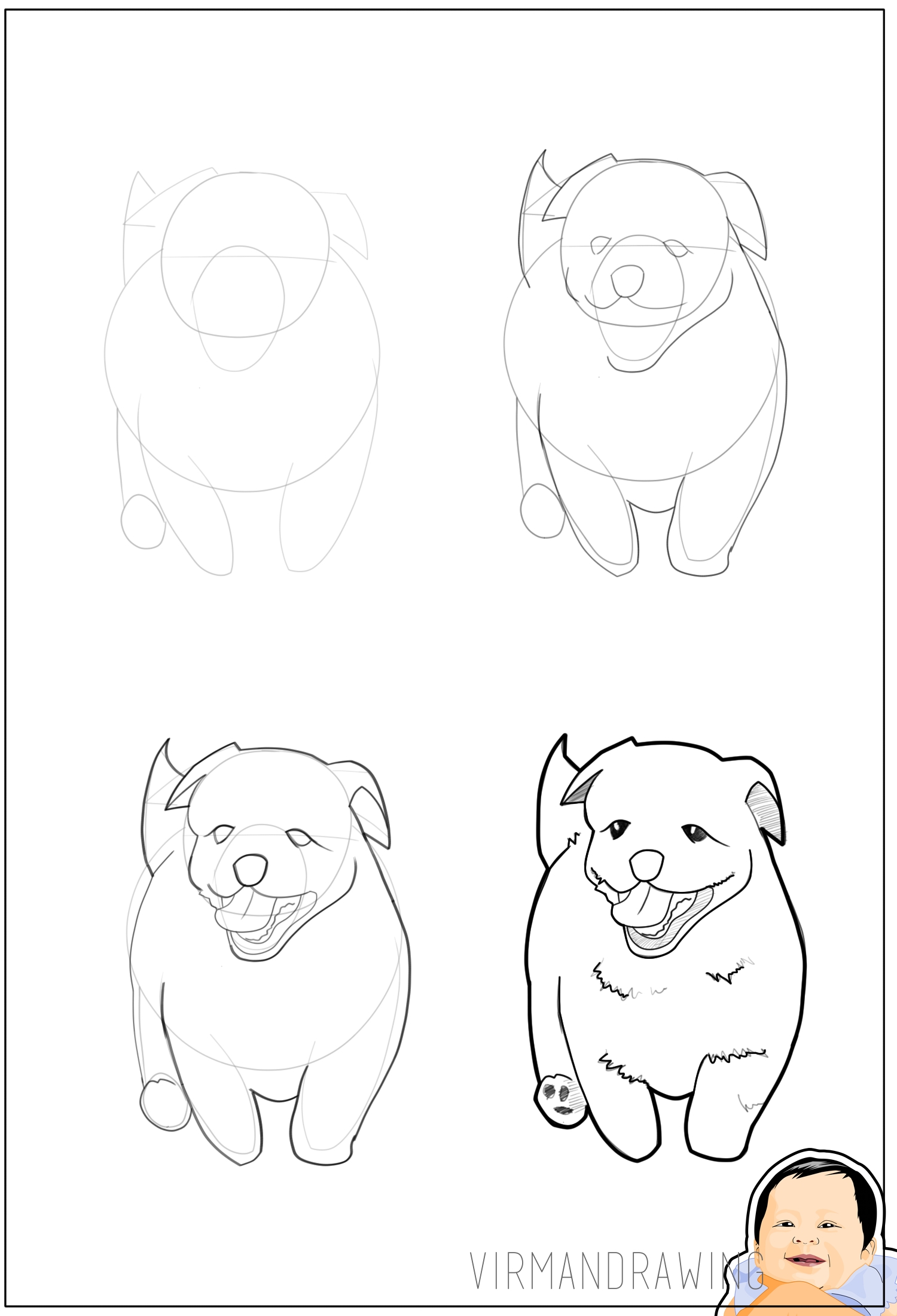 1500x2200 How To Draw A Puppy Dog Lesson 1 Drawing Tutorial