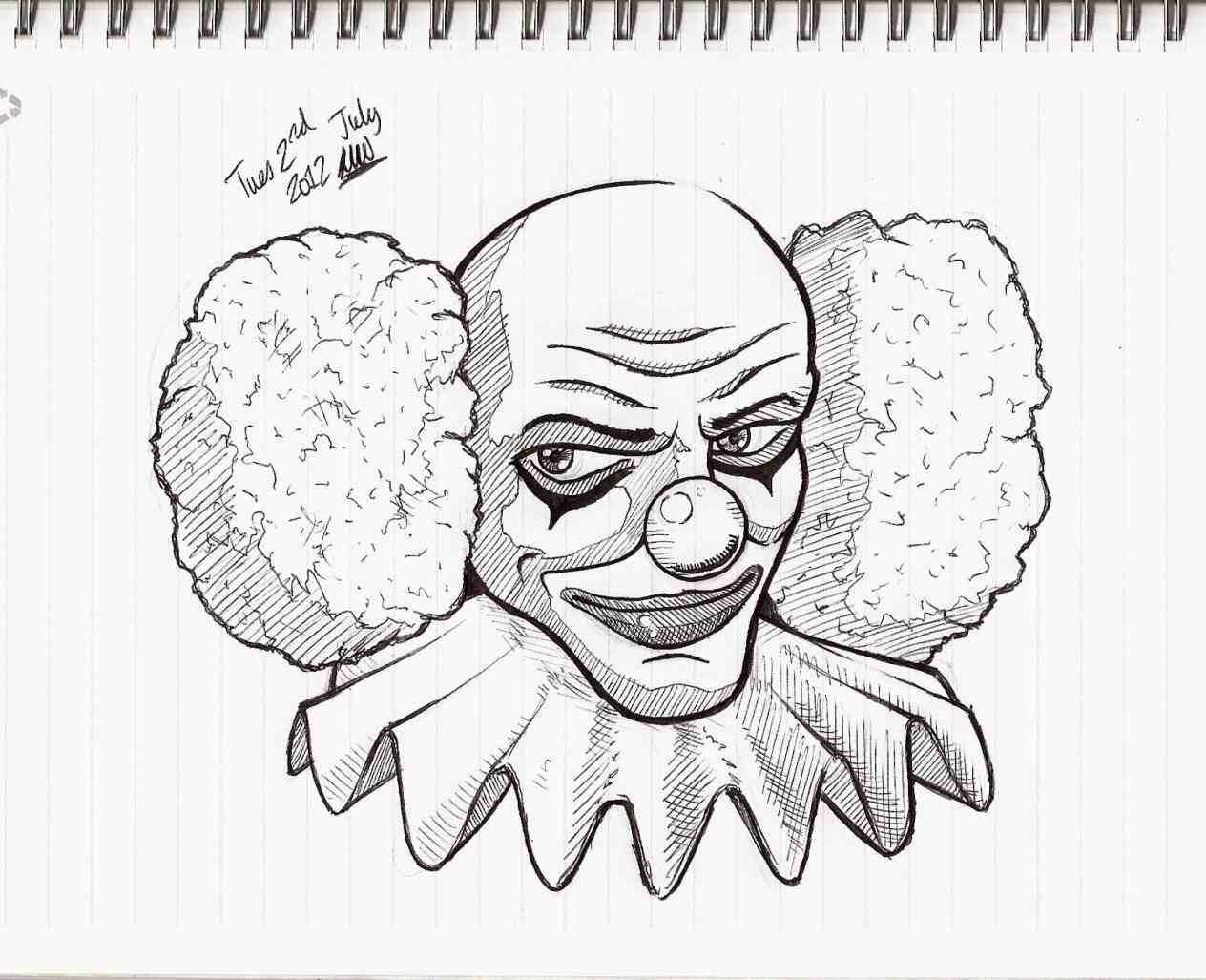 1264x1027 Scary Halloween Clowns Drawings Halloween Drawing. How To Draw