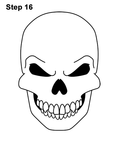 386x500 How To Draw A Skull For Halloween