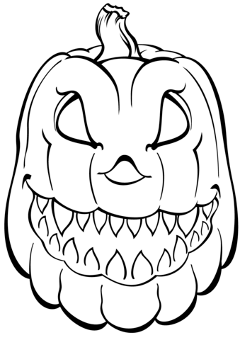 339x480 Scary Pumpkin Coloring Page Free Printable Coloring Pages