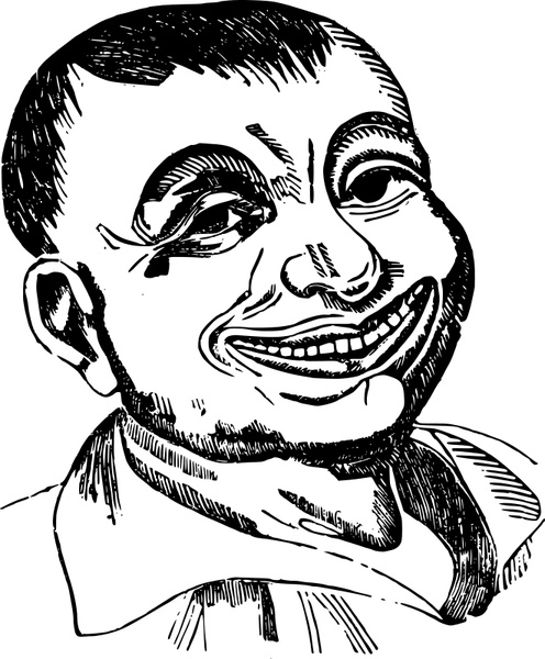 496x600 Smiling Creepy Face Free Vector In Open Office Drawing Svg ( Svg