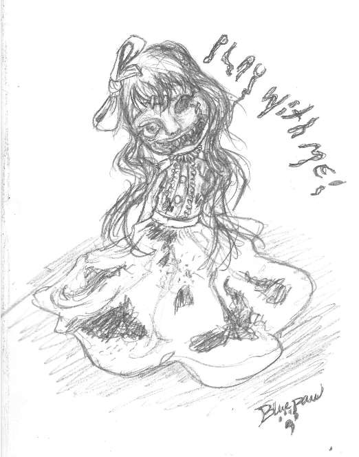522x664 Creepy Doll Sketch By Bluepawdakitteh