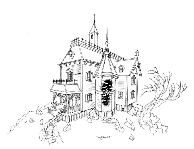 675x518 Haunted House 02 By Rc Draws
