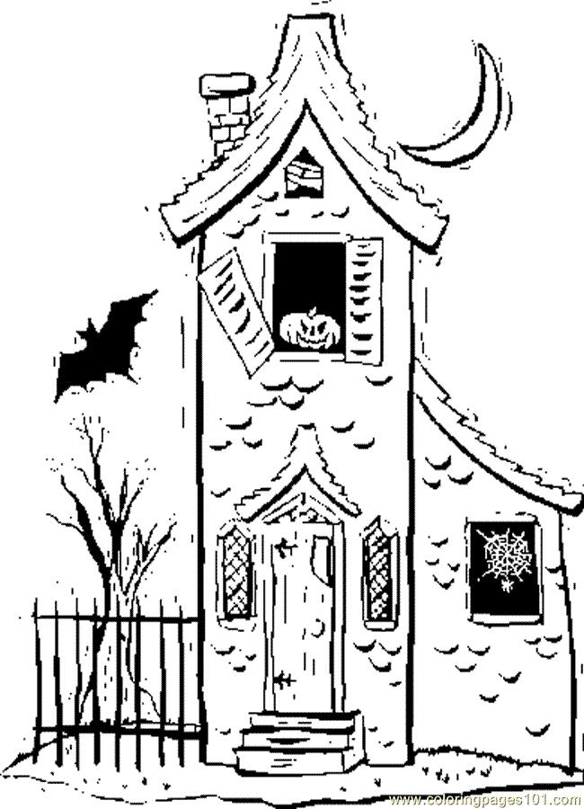 650x900 Haunted House Coloring Pages