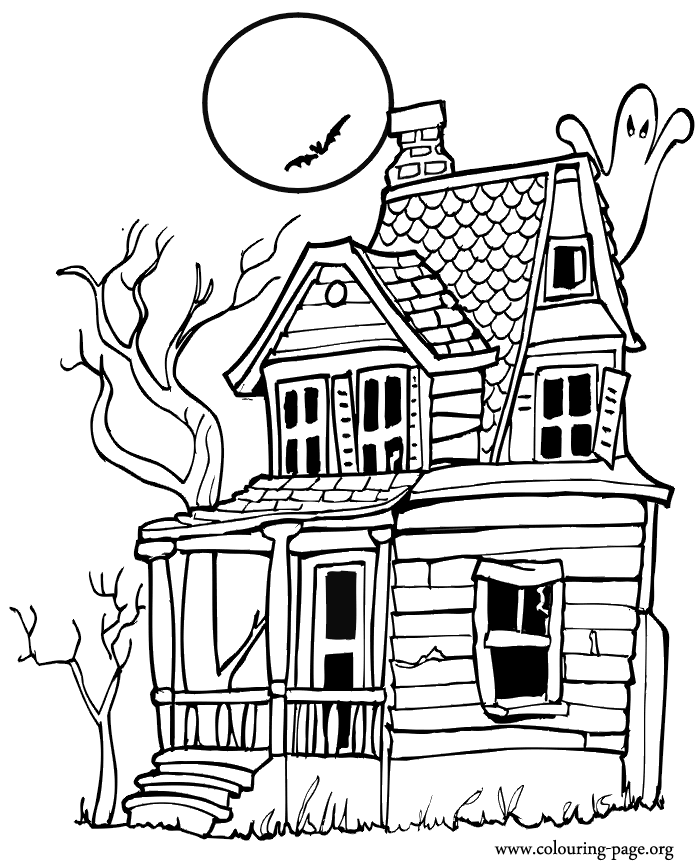 700x865 Coloring Pages Haunted House Coloring Halloween Pages 02 Haunted