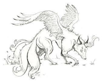 340x270 Sale Original Ink Drawing Little Monster. Creepy Phallic