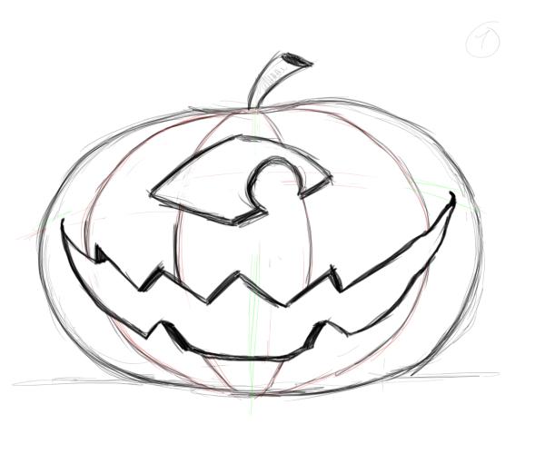 600x500 Drawing Pumpkin Faces