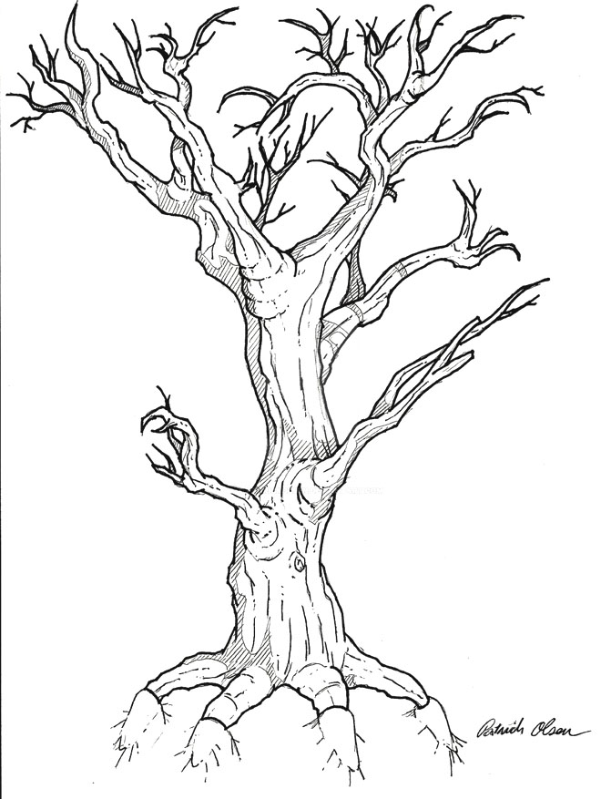 Creepy Tree Drawing at GetDrawings | Free download