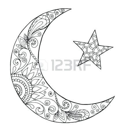 450x450 Crescent Moon Coloring Page Coloring Page For Kids Crescent
