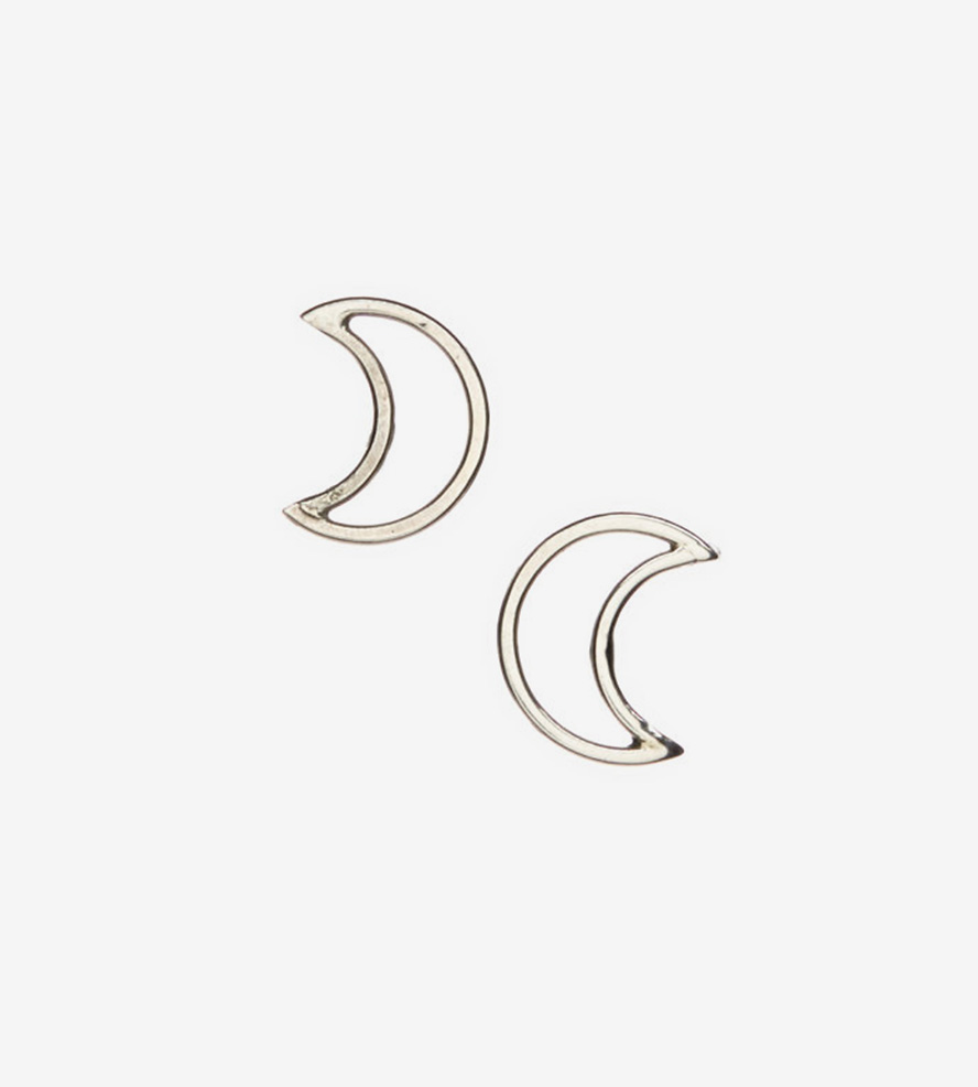 888x986 Dark Side Silver Crescent Moon Earrings Jewelry Earrings I