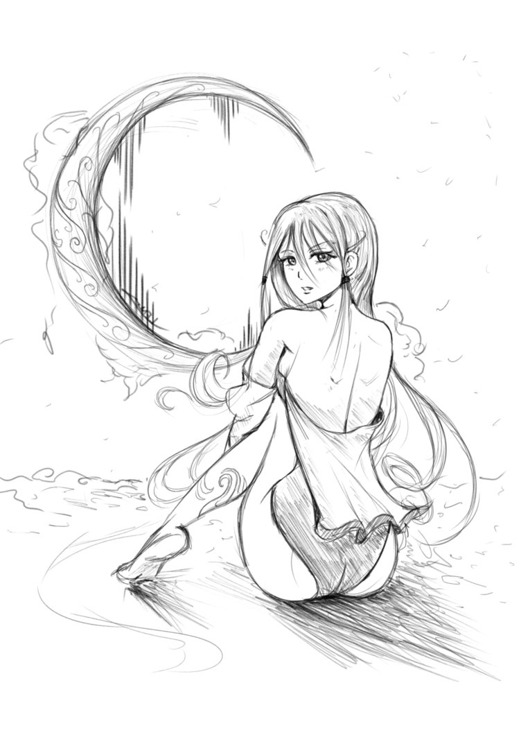 752x1063 Crescent Moon By Shimogasan