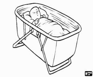 300x250 Baby Crib Coloring Pages