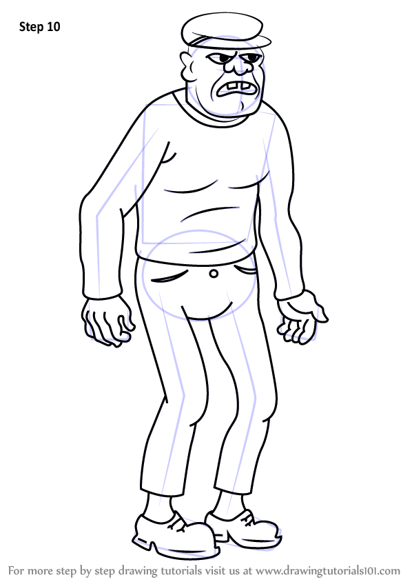 598x844 Step By Step How To Draw Criminal From Uncle Grandpa