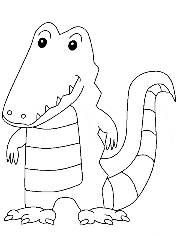 600x800 Crocodile Coloring Page