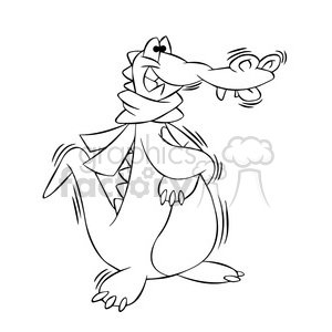 300x300 Royalty Free Kranky The Cartoon Crocodile Cold Black White 397499