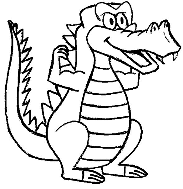 585x603 Coloring Crocodile Standing 2 Picture