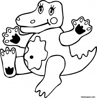 335x338 Kids Coloring Pages Print Out Of Jungle Crocodile Kids