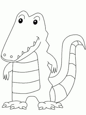 300x400 Vector Art Line Drawing Cartoon Crocodile Alligators