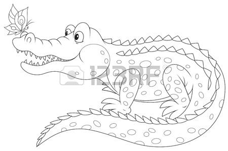 450x299 Crocodile And Butterfly Royalty Free Cliparts, Vectors, And Stock