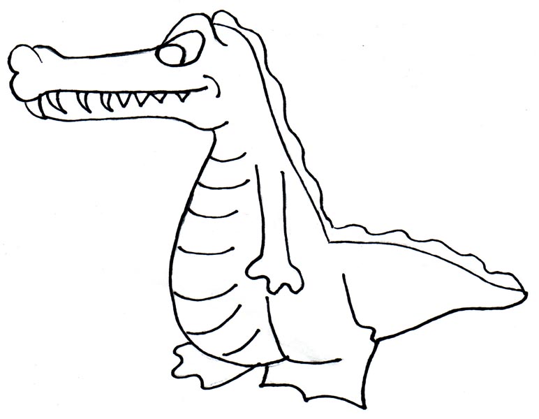 772x600 Alligator Clipart Outline