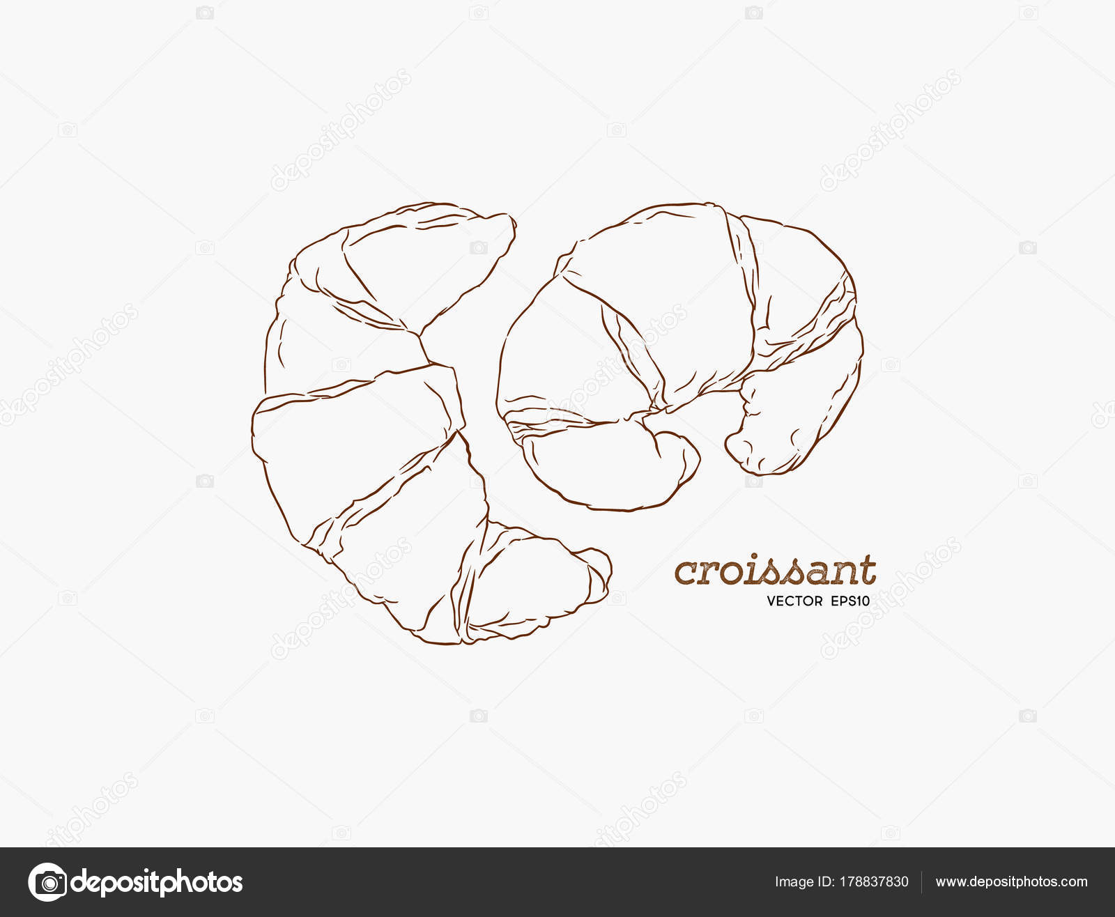 1600x1316 Croissant Doodle, A Hand Drawn Vector. Stock Vector Kirpmun