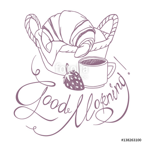 500x500 Sketch Drawing Of French Breakfast