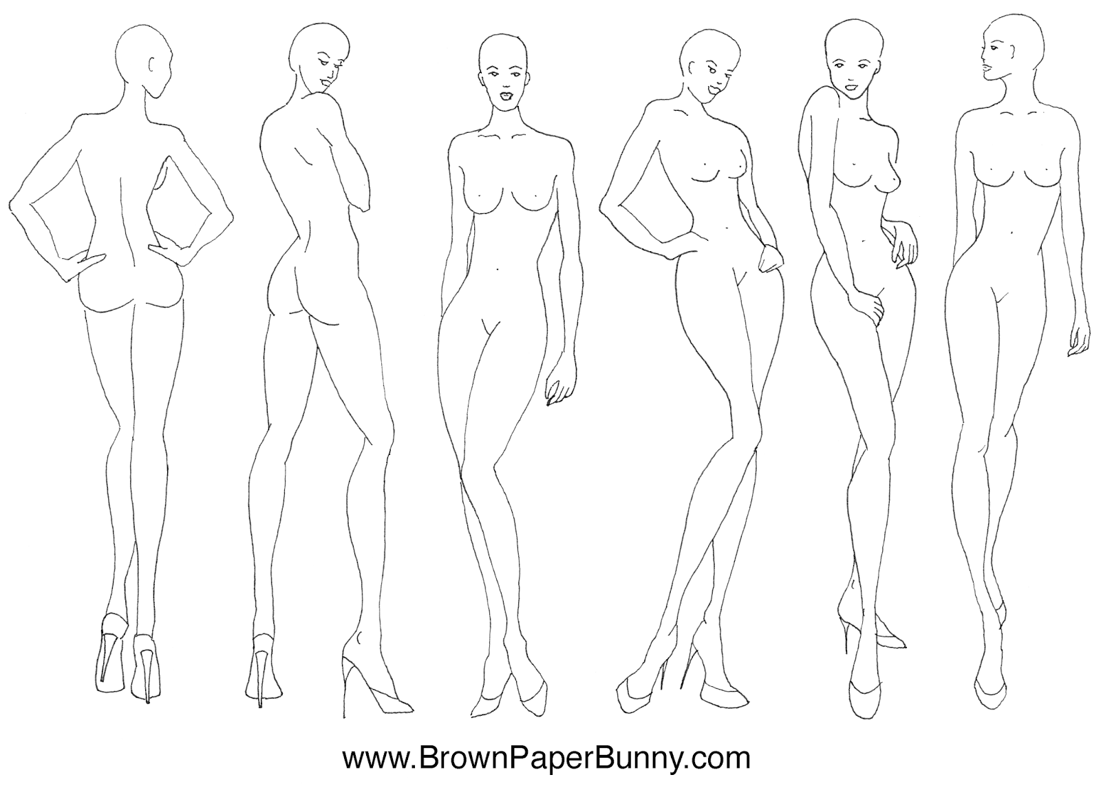 1600x1158 Fashion Illustration Croquis Brown Paper Bunny Studio