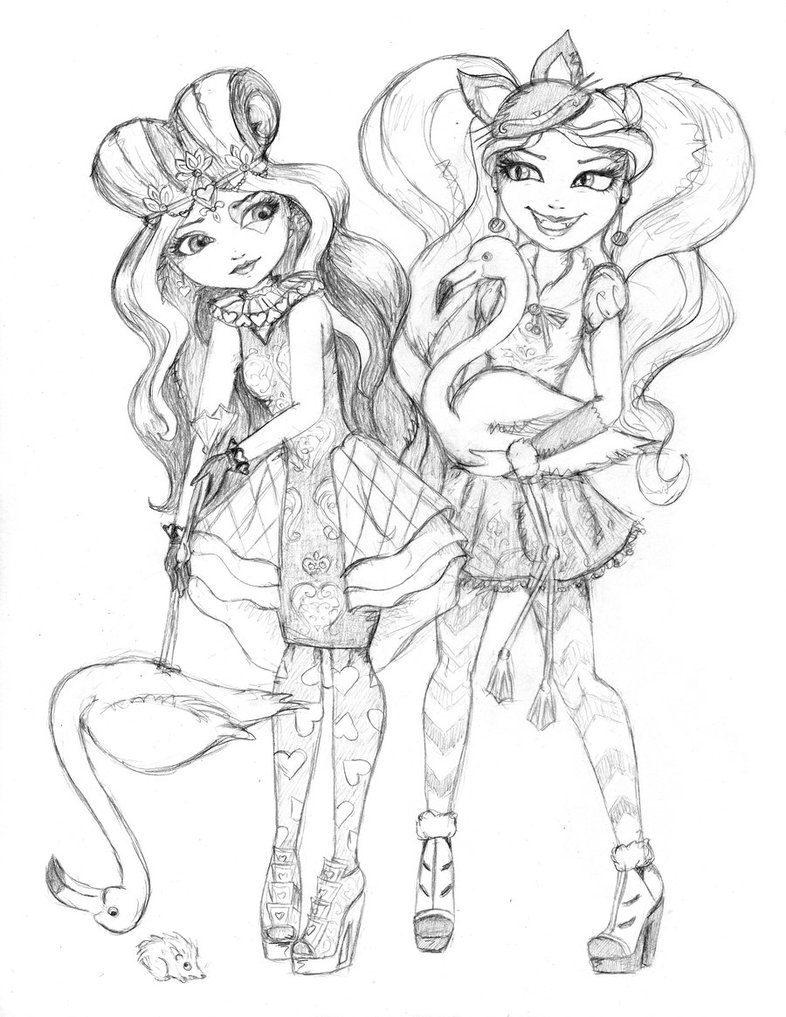 786x1017 Ever After High Lizzie And Kitty Play Croquet By Whiteheather