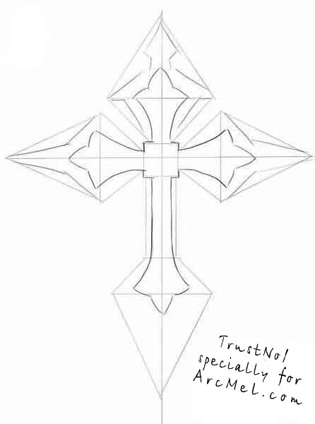 446x600 How To Draw A Cross Step By Step