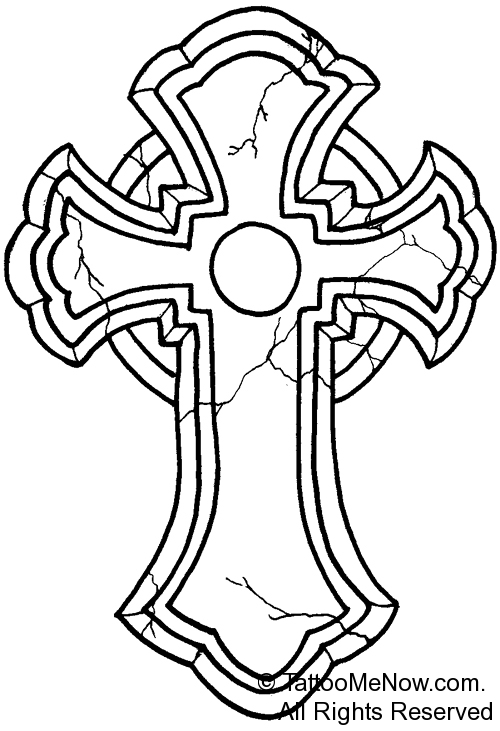 500x731 Cross Outline Tattoo Designs Your Free Tattoo Designs Amp Stencils