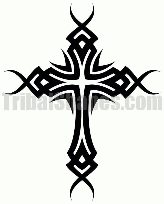640x793 Collection Of Tribal Cross Tattoos For Men