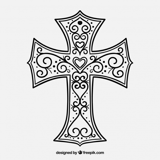 626x626 Hand Drawn Ornamental Cross Vector Free Download