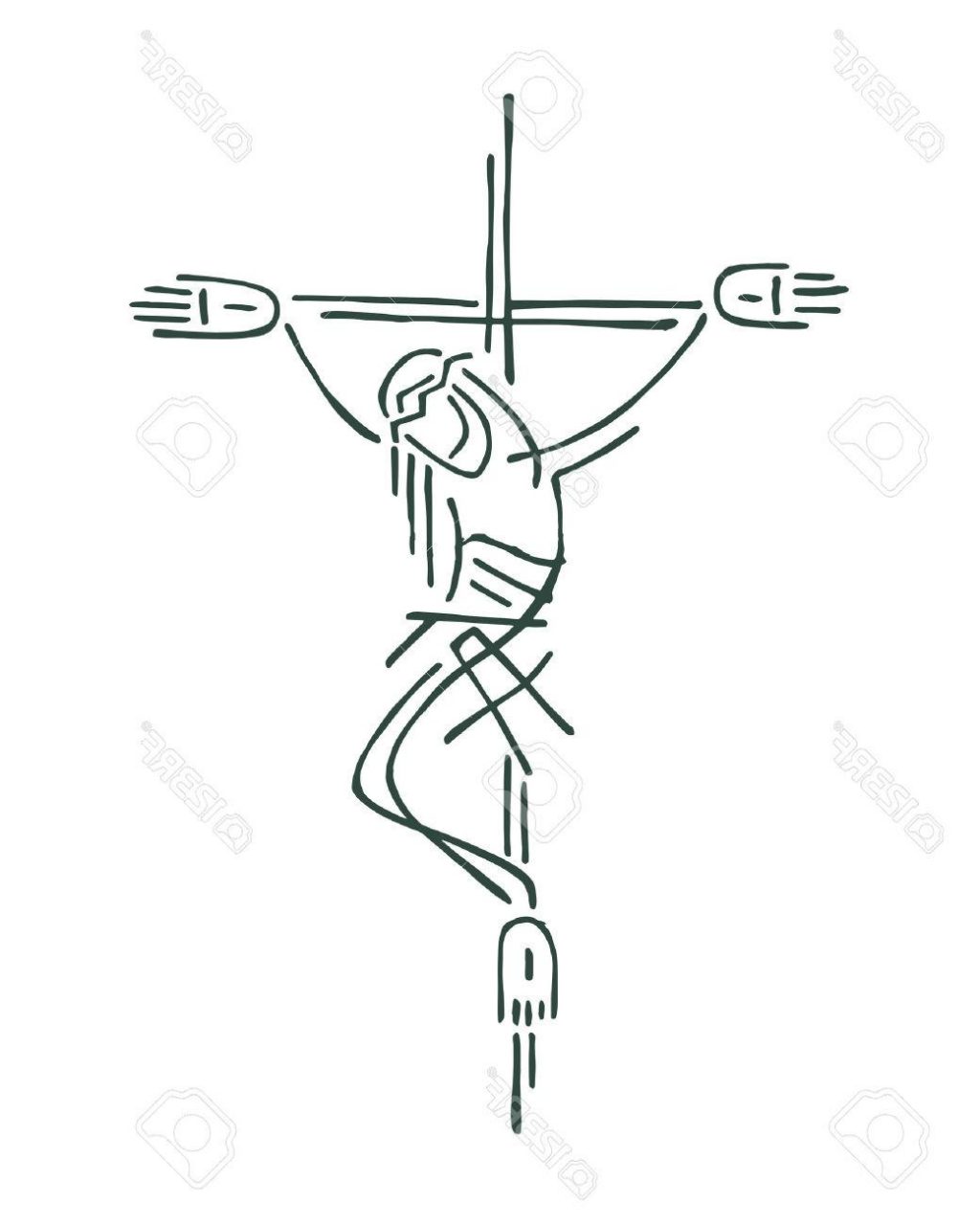 1024x1280 Top Drawn Cross Jesus Image