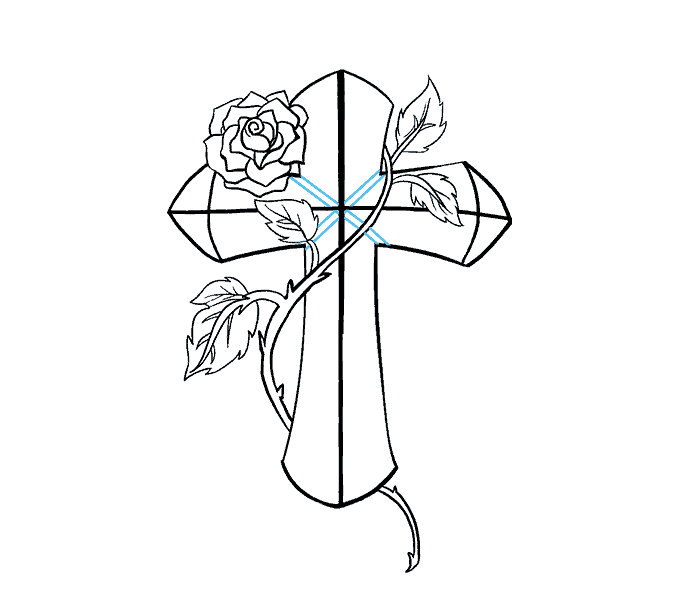 678x600 How Draw A Rose Cross How