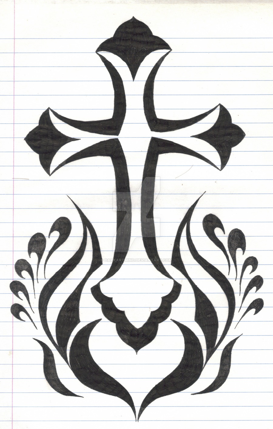 900x1416 Tribal Cross By Darkartmind