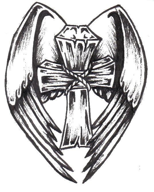 537x671 Winged Cross Flash Sketch By Narfikinz