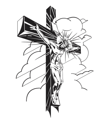 350x400 Drawn Cross Jesus Face
