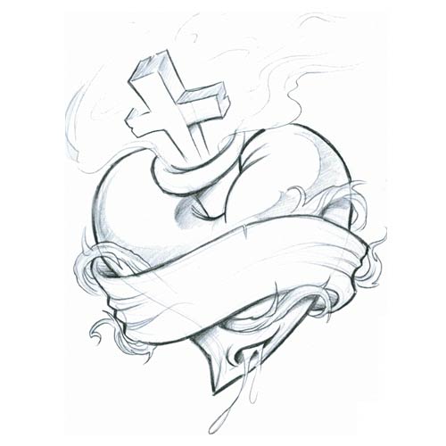 500x500 Drawn Hearts Crosses