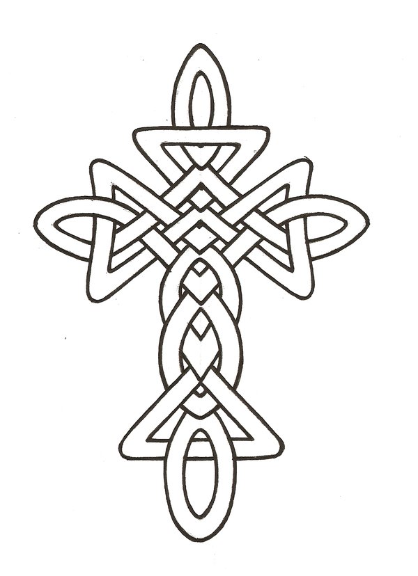 600x828 Celtic Cross Line Drawing