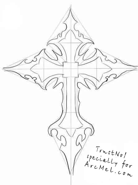 446x600 How To Draw A Cross Step By Step