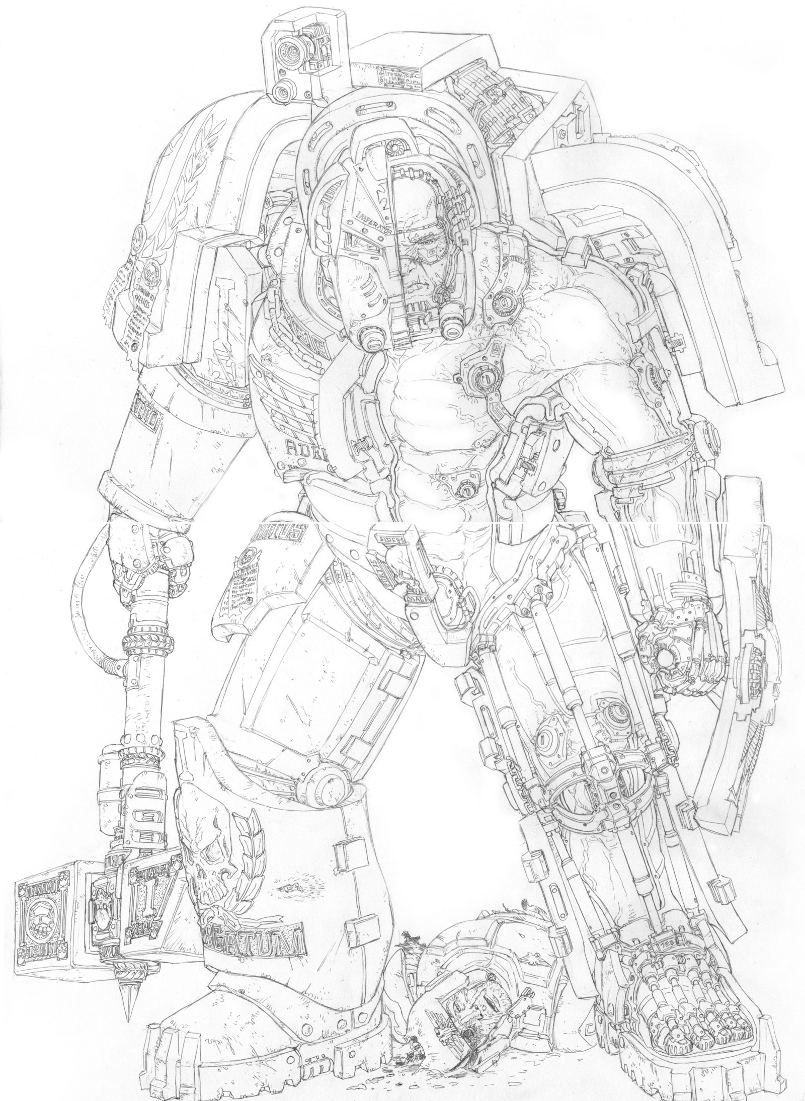 1600x2188 Sketch 40k Terminator Cross Section By Penuser